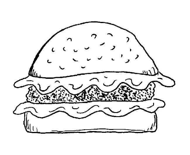 中式汉堡简笔画图片 中式汉堡怎么画