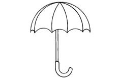 雨伞物品简笔画图片 雨伞怎么画