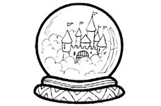 水晶球里的城堡物品简笔画图片怎么画