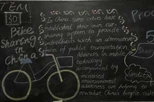 关于共享单车主题英文黑板报图片