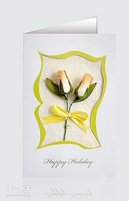 简单美丽的贺卡干花封面 干花制作贺卡封面图片