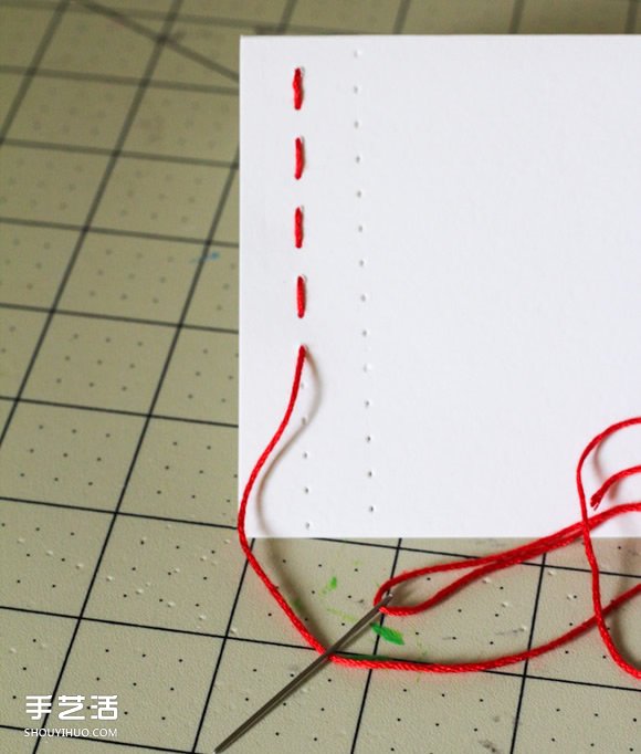 刺绣装饰贺卡DIY教程 缝线贺卡的手工制作方法
