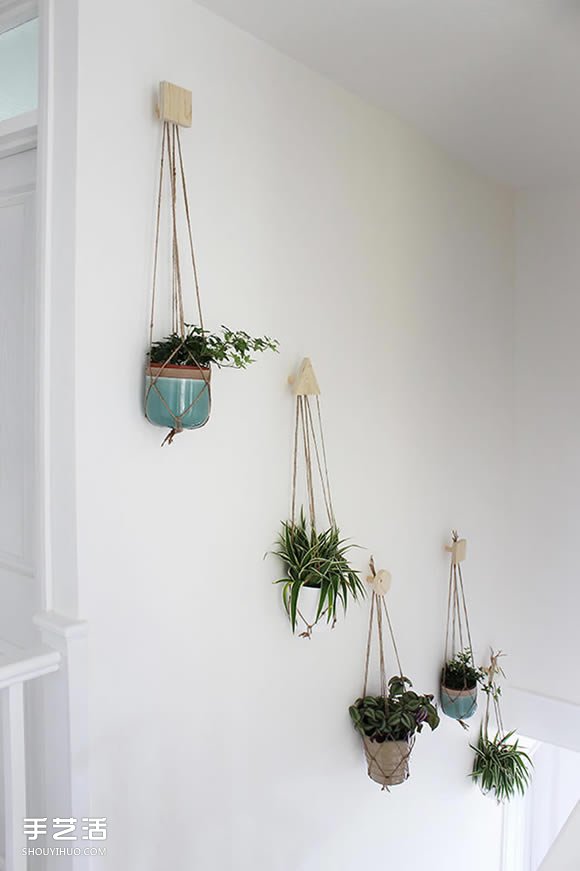 让家中的盆栽多点特色 自制吊挂式绳架的方法