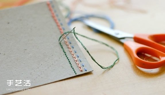 创意明信片设计DIY 刺绣新年贺卡手工制作