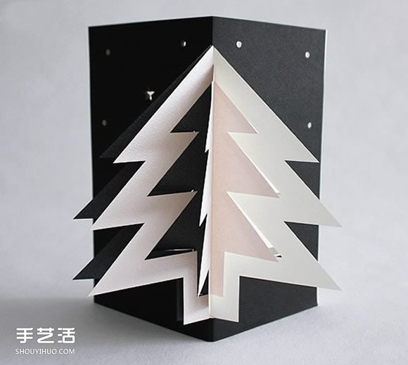 DIY圣诞树贺卡图片 立体圣诞树贺卡手工制作