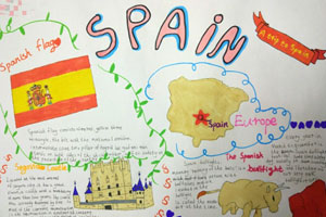 漂亮的西班牙英语手抄报图片 spain
