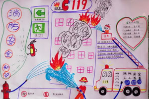幼儿园小学消防安全手抄报图片