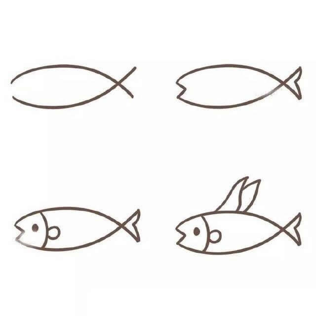 鱼儿简笔画图片大全 鱼儿怎么画