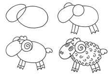 绵羊简笔画图片大全 小羊怎么画