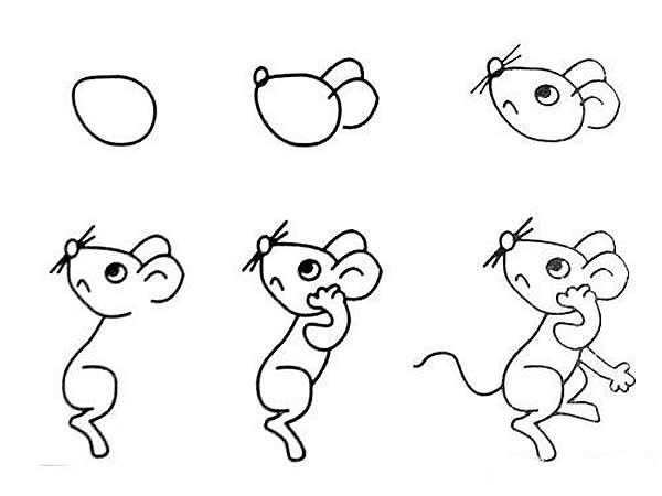 小老鼠简笔画的画法 幼儿园分享