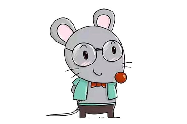 戴眼镜的老鼠简笔画图片 戴眼镜的老鼠怎么画