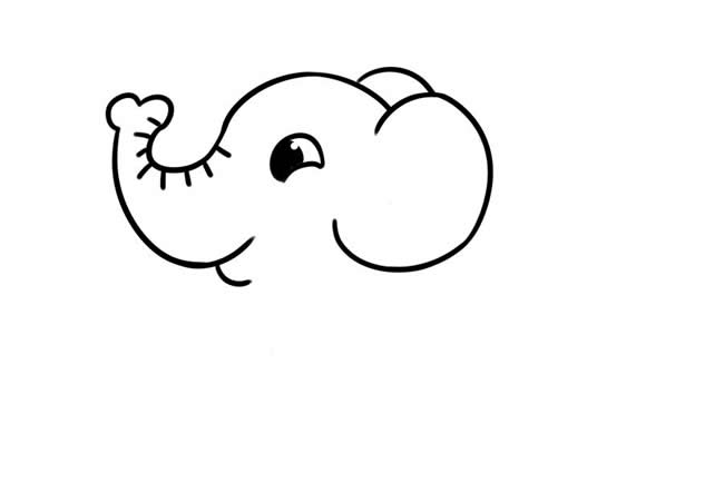 可爱小象简笔画步骤图解教程