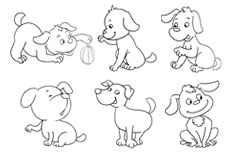 7款可爱的小狗简笔画图片 小狗怎么画