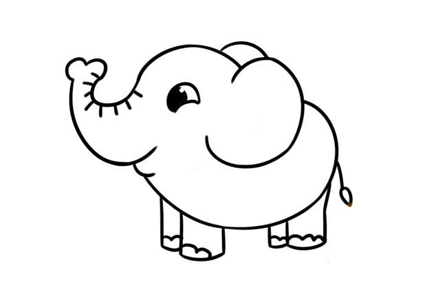 可爱小象简笔画步骤图解教程