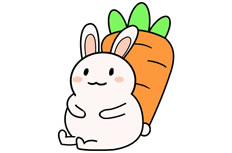 小兔子背着胡萝卜简笔画图片大全