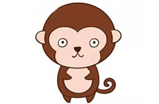 呆萌可爱的猴子简笔画图片