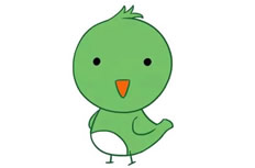 绿色的卡通小鸟简笔画图片 小鸟怎么画