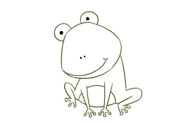 简单六步画出害羞的青蛙简笔画步骤教程