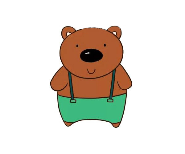 卡通棕熊简笔画彩色图片 卡通棕熊怎么画