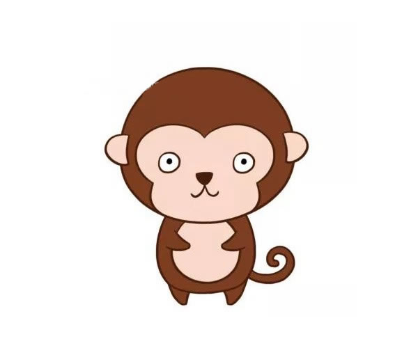 呆萌可爱的猴子简笔画图片