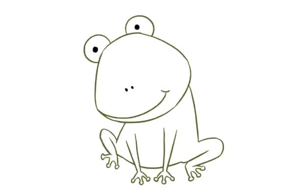 简单六步画出害羞的青蛙简笔画步骤教程