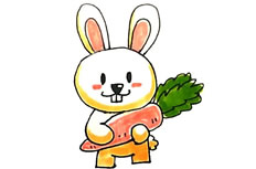 抱胡萝卜的小兔子简笔画图片怎么画