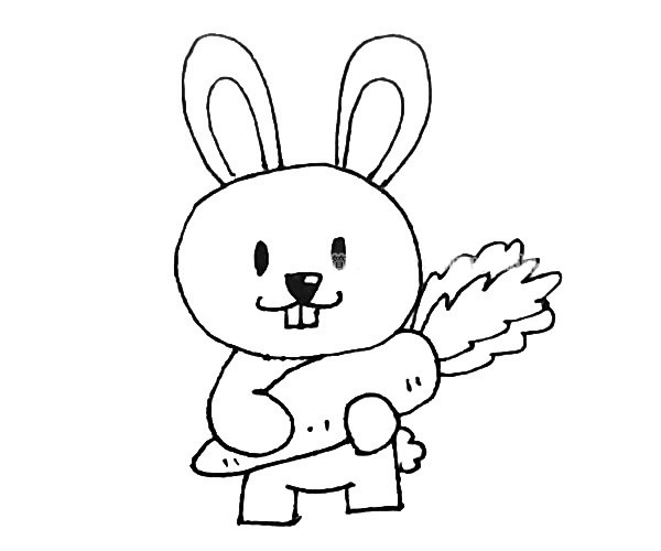 抱胡萝卜的小兔子简笔画图片怎么画