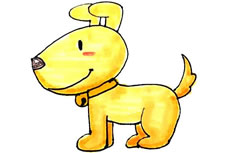 小黄狗简笔画彩色图片 小黄狗怎么画