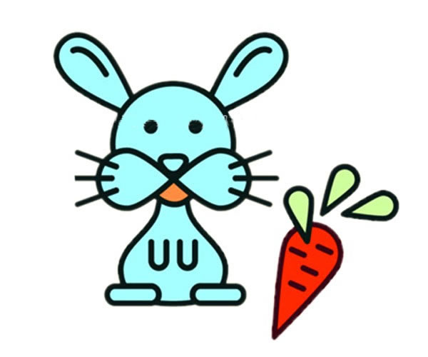 彩色卡通兔子简笔画图片 彩色兔子怎么画