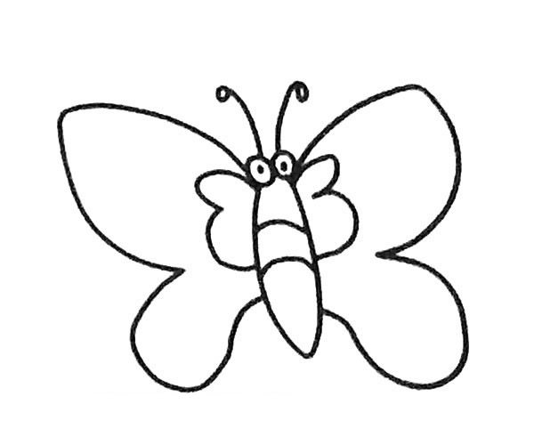6款卡通蝴蝶简笔画图片 蝴蝶怎么画