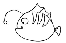 6款灯笼鱼简笔画图片 灯笼鱼怎么画