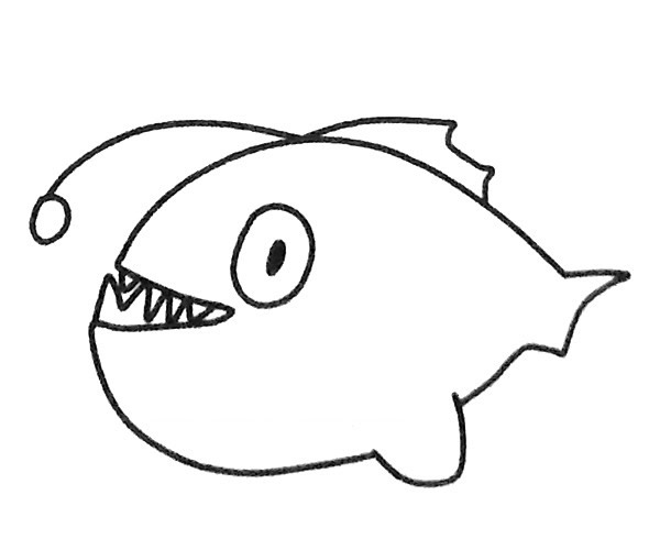 6款灯笼鱼简笔画图片 灯笼鱼怎么画