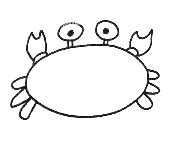 卡通螃蟹简笔画图片 螃蟹怎么画