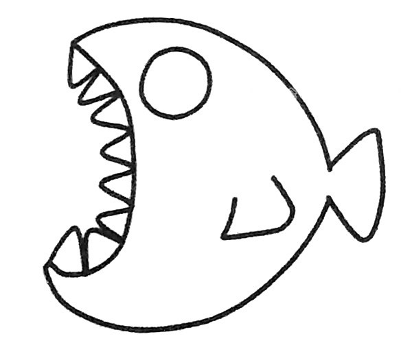 灯笼鱼简笔画图片 灯笼鱼怎么画