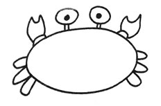 卡通螃蟹简笔画图片 螃蟹怎么画