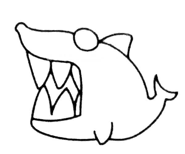 卡通鲨鱼简笔画图片 卡通鲨鱼怎么画