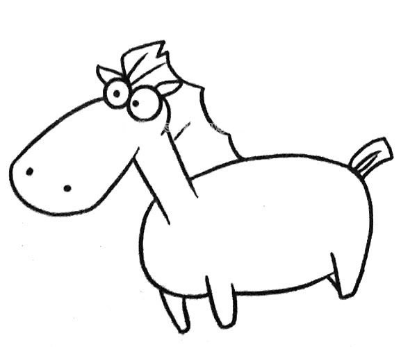 六张卡通小马的简笔画图片 卡通小马怎么画