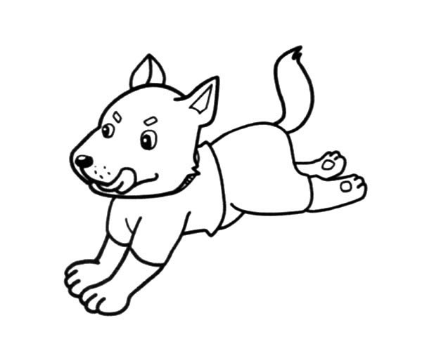 奔跑的小狼狗简笔画图片怎么画