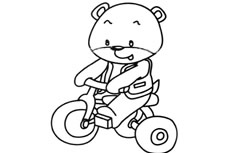 小熊骑自行车简笔画图片 小熊骑自行车怎么画