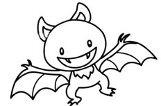 吸血蝙蝠简笔画图片 吸血蝙蝠怎么画