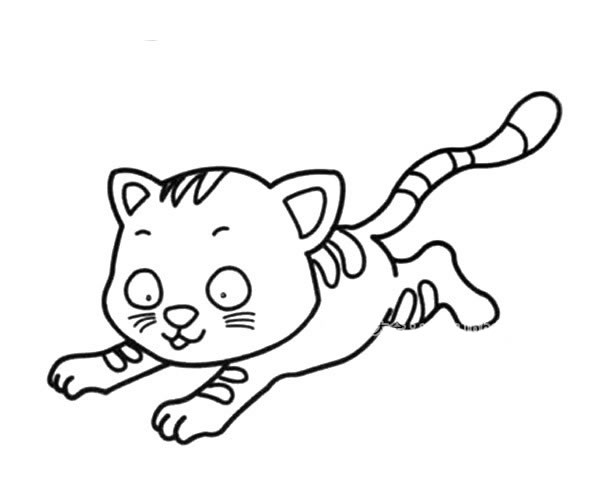 奔跑的小猫简笔画图片怎么画