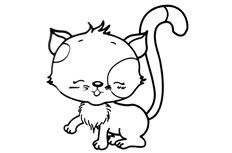开心的小猫简笔画图片怎么画