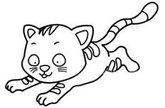 奔跑的小猫简笔画图片怎么画
