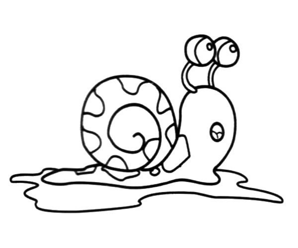 水里的蜗牛简笔画图片怎么画