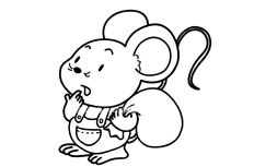 背着包裹的卡通老鼠简笔画图片怎么画