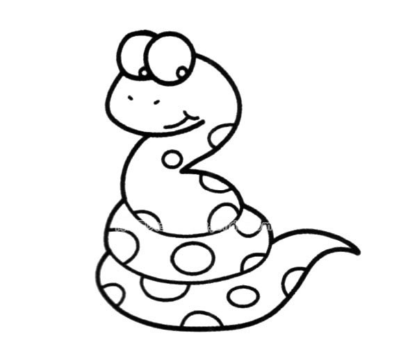 可爱小蛇卡通简笔画图片怎么画