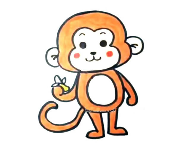 吃香蕉的猴子简笔画图片怎么画