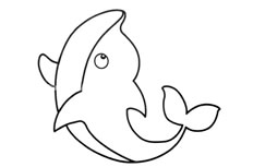 可爱的小海豚简笔画图片怎么画