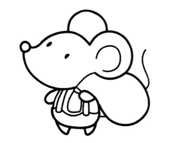 拿着包袱的小老鼠简笔画图片怎么画