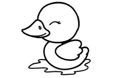 小鸭子游泳简笔画图片 小鸭子怎么画
